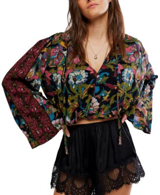 Women's Juliette Floral-Print V-Neck Bell-Sleeve Blouse