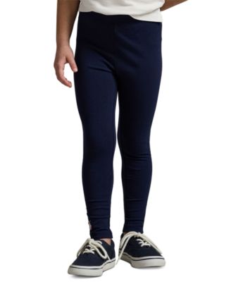 Girls 2T-6X Stretch Embroidered Pony Stretch Cotton Leggings