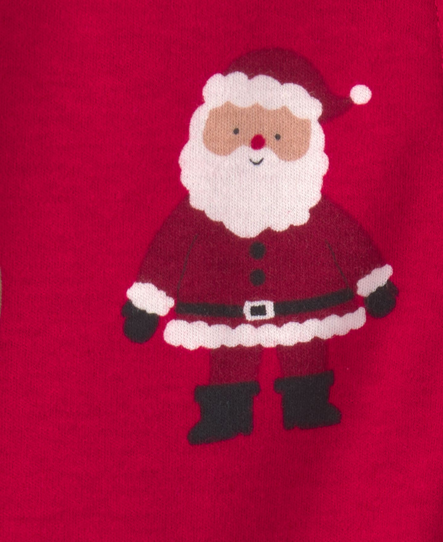 Детский слип Carter's Santa Christmas из 100% хлопка с двусторонней молнией, цвет: Красный / Бежевый — фото 4