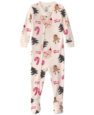 Baby Boys' and Girls' Christmas Icon Long-Sleeve Footed Pajamas, 1-Piece