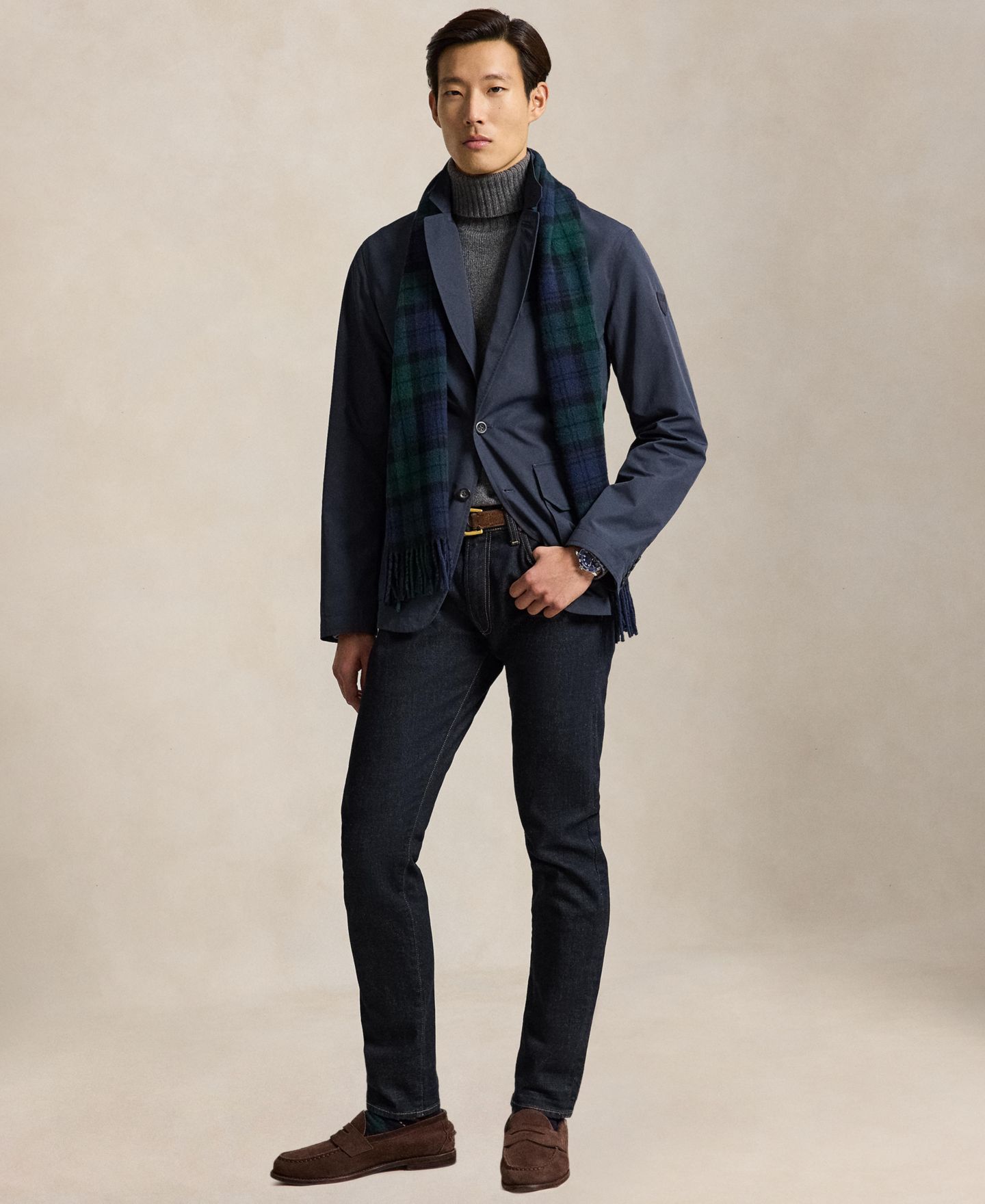 Мужская куртка Polo Ralph Lauren The Southland Water-Resistant Lightweight Utility, цвет: Тёмно-синий — фото 2
