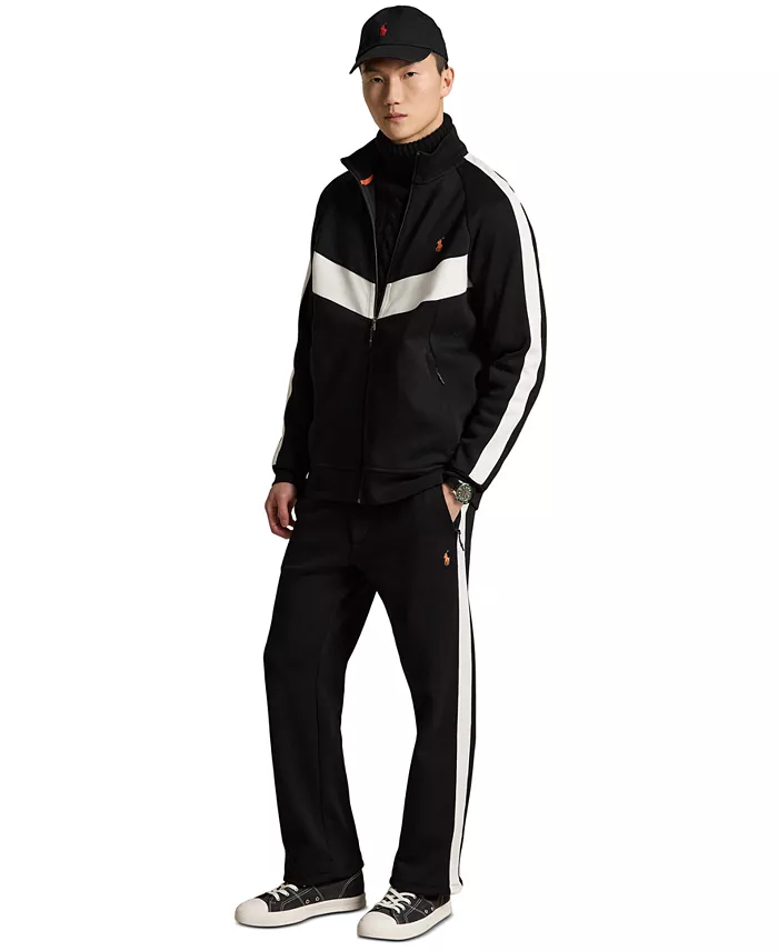 Men's Double-Knit Striped Track Pants - thumbnail 2