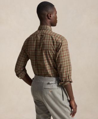 mens brown plaid dress shirt Fabric: Natural Fibers Vintage 1960's Dusty Rose Size:Adult | M8 Wrangler Mens Retro Long