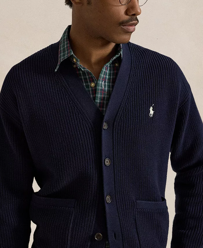 Men's Relaxed-Fit Textured Cardigan - thumbnail 3