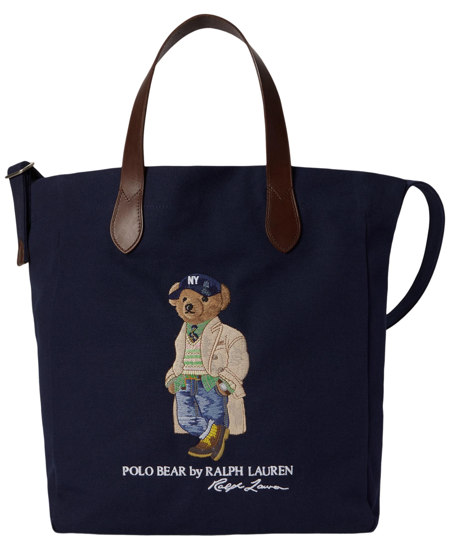 Мужская сумка Polo Ralph Lauren Polo Bear Canvas Shopper Tote, цвет: Тёмно-синий — фото 1