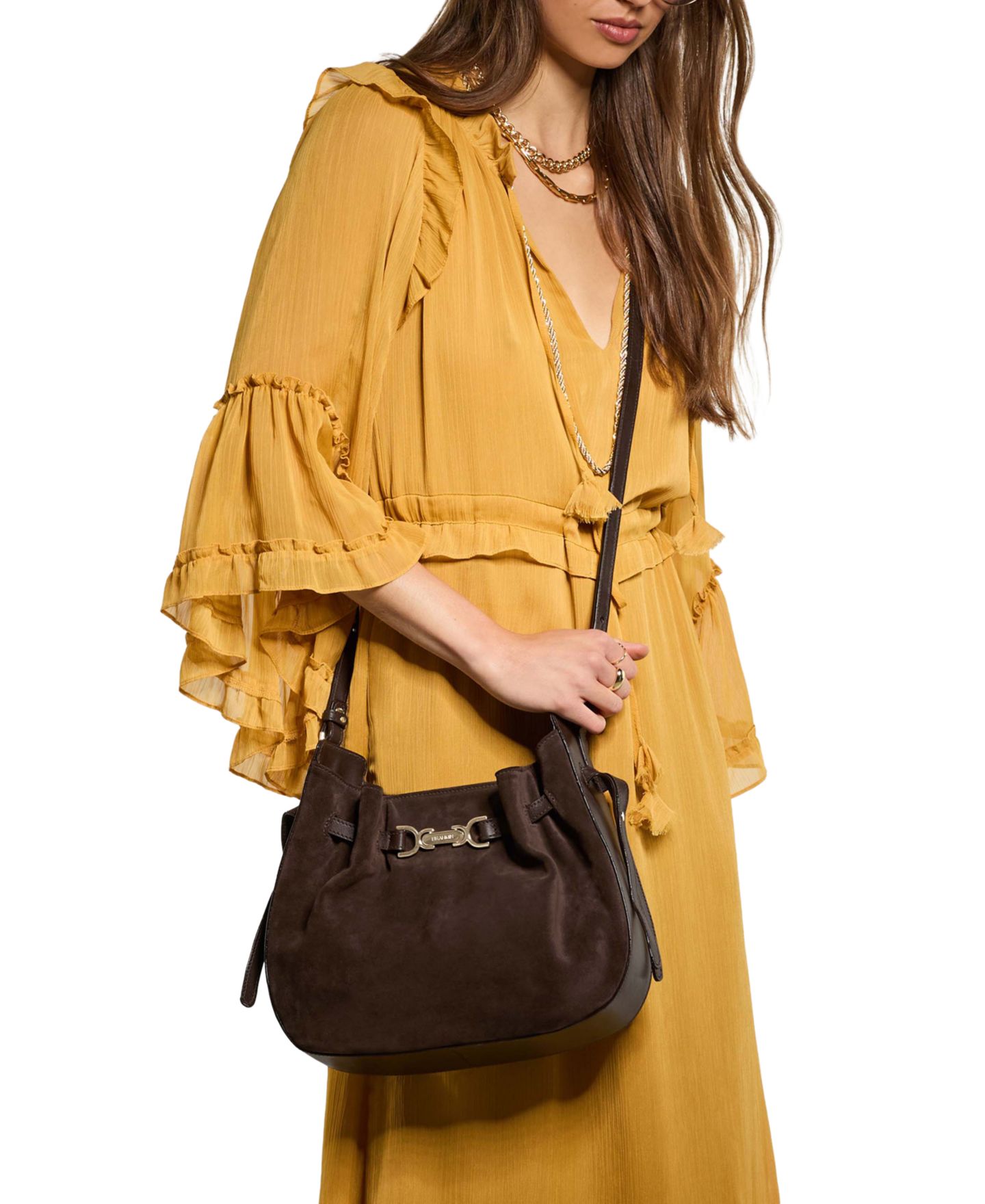 Женская сумка Brahmin Marge Grassland Small Leather Crossbody, цвет: Шоколадный — фото 5