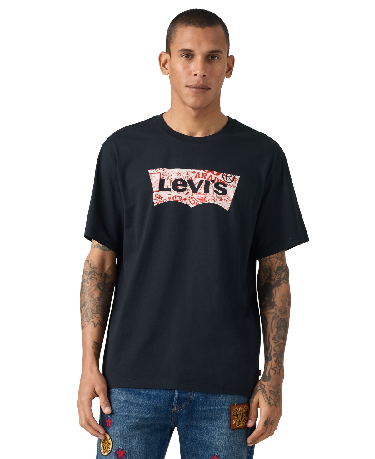Levi's Men's Parade Graphic Regular-Fit T-Shirt - Macys X Levis Bw Anthracite Night