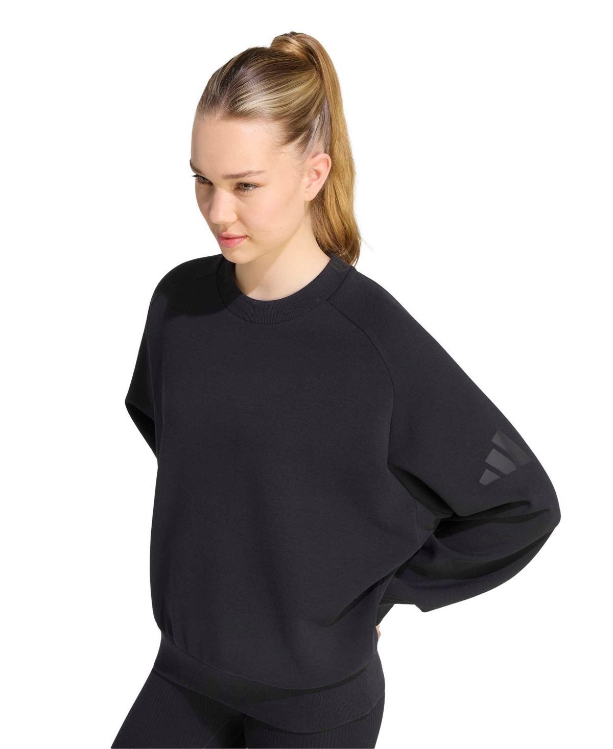 adidas Women's Soft Lux Loose-Fit Crewneck Long-Sleeve Sweatshirt