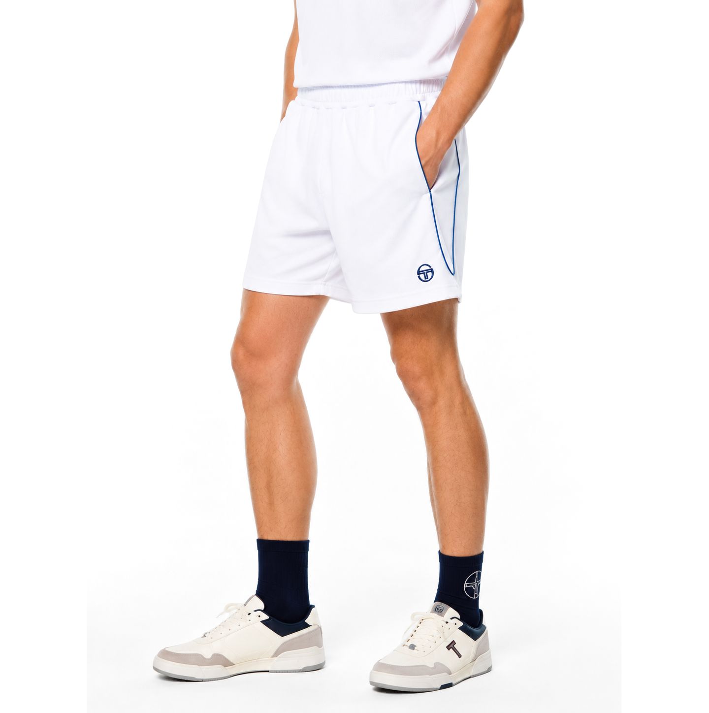 Мужские шорты Sergio Tacchini Magro Performance Regular-Fit Shorts, 6" Inseam, цвет: Яркий белый — фото 2