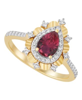Ruby (3/4 ct. t.w.) & White Sapphire (1/3 ct. t.w.) Ring in 14k Yellow Gold-Plated Sterling Silver (Also in Sapphire & Emerald)