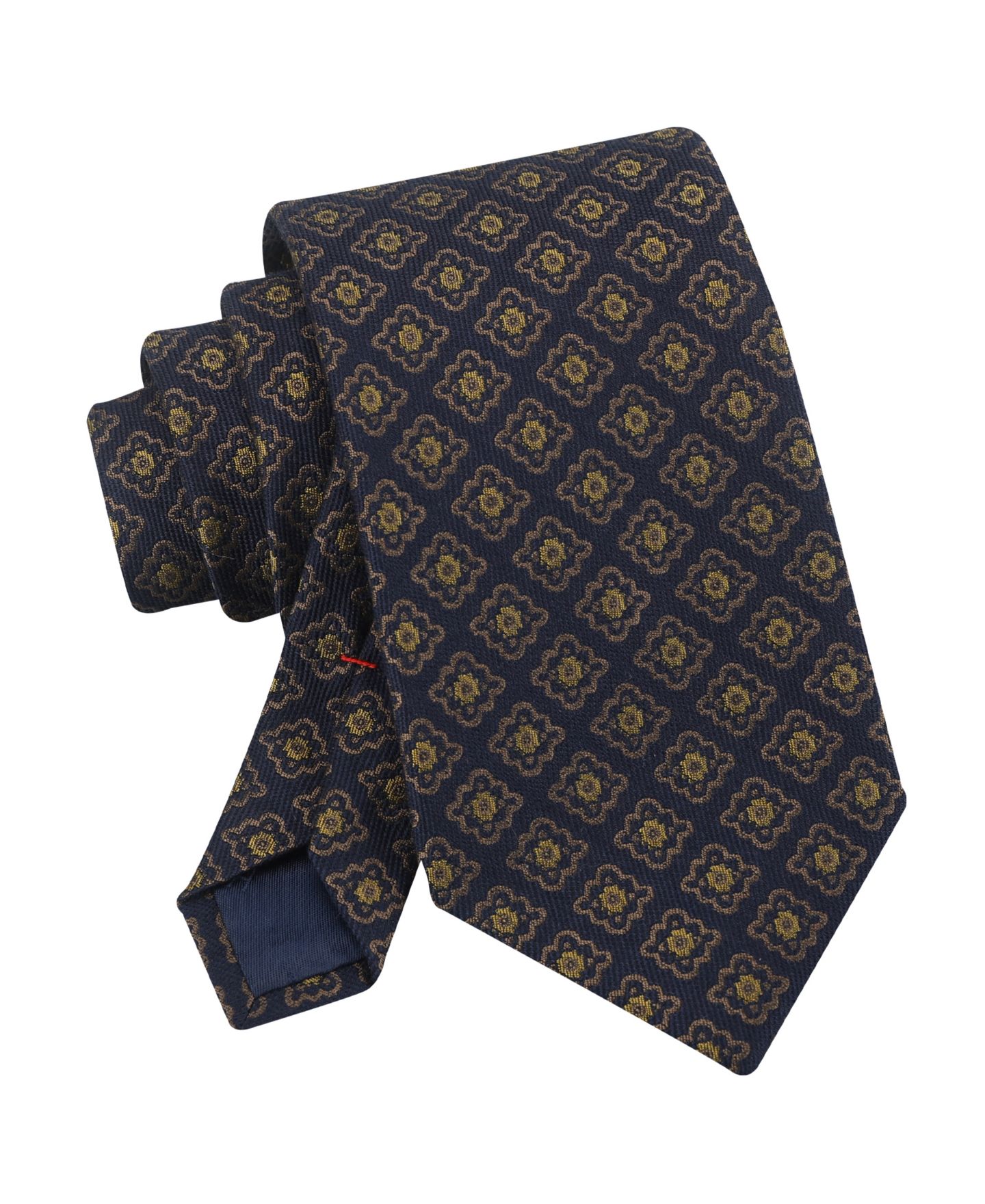 Мужской галстук Tommy Hilfiger Kent Medallion Tie, цвет: Тёмно-синий / Жёлтый — фото 4