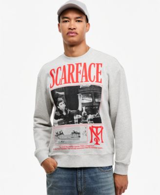 Men's Scarface Relaxed-Fit Graphic Pullover Sweatshirt