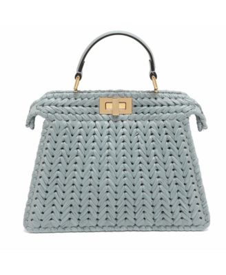 Women's Peekaboo ISeeU Small Woven Straw Satchel