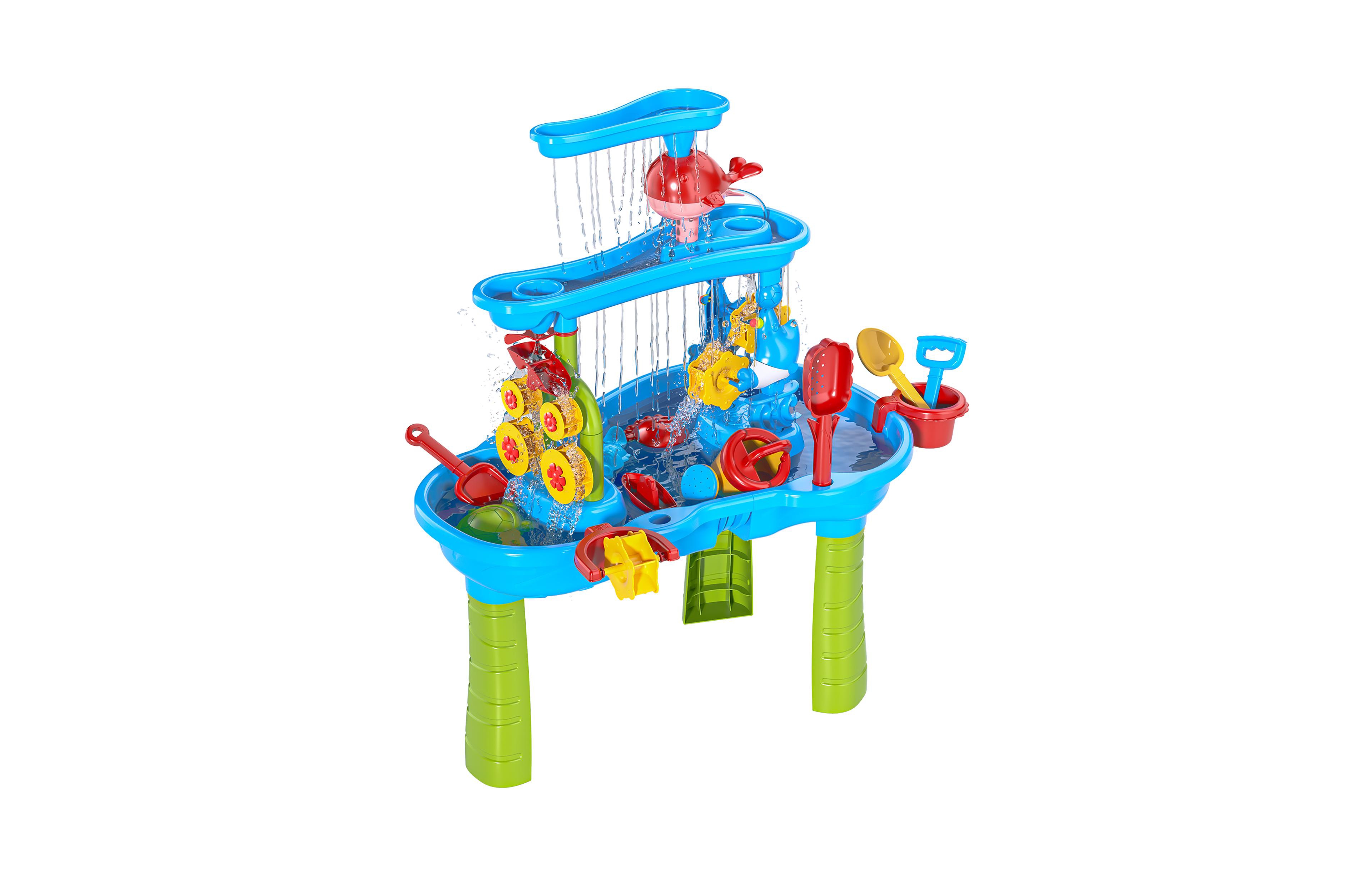 Trimate Sand and Water Table, 25"L x 14.75"W x 32"H, 3-Tier Activity Table, Ages 3-6