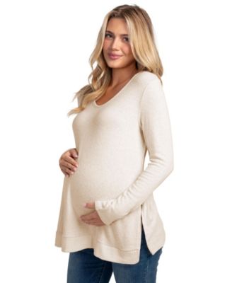 Maternity Scoop Neck Long-Sleeve Sweater