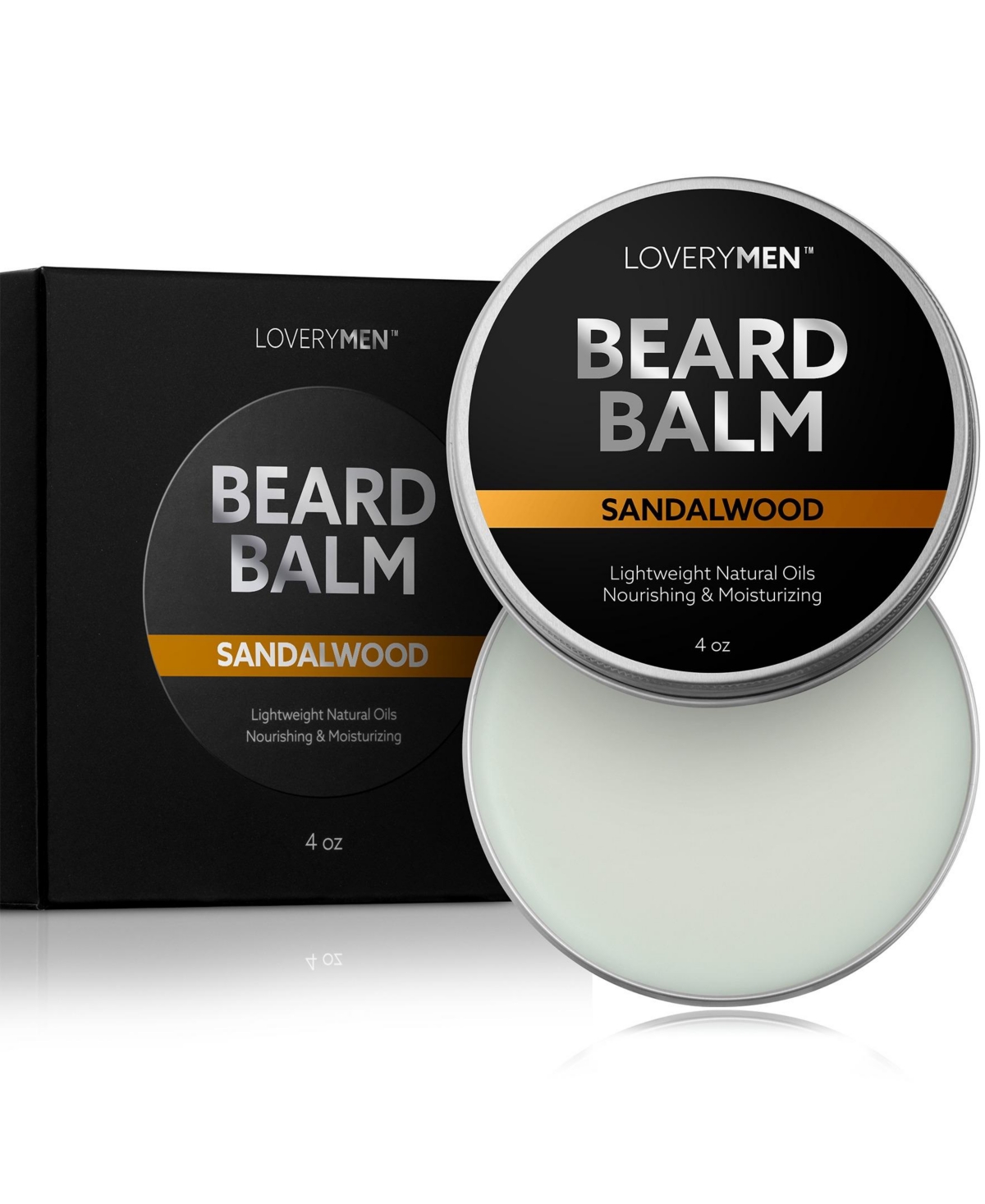 Lovery Men Sandalwood Scented Beard Balm - 4 oz - Black