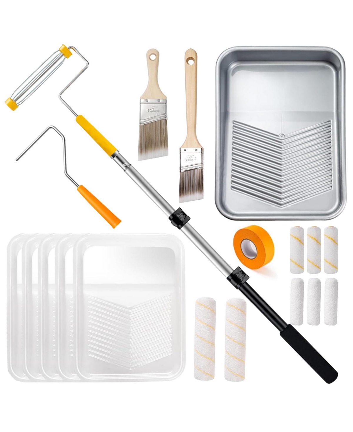 Xdovet T Roller Kit Extension Pole Tray Liners Brushes Painting