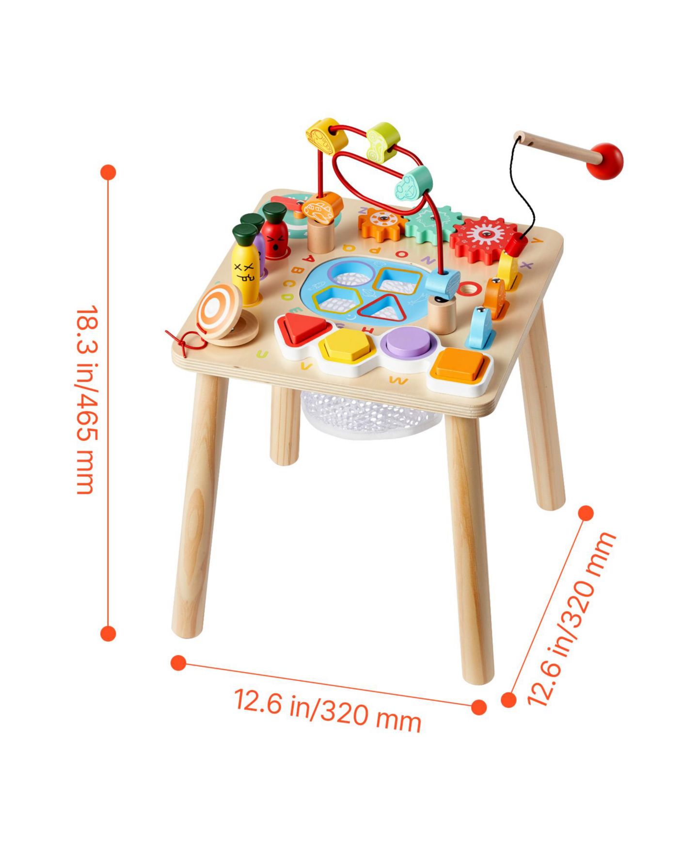 Детская игрушка SUGIFT 8-in-1 Shape Sorting Activity Table, Ages 6 Months+, цвет: Натуральный — фото 4