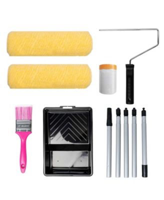 Paint Roller Kit Extension Pole Brush Tray