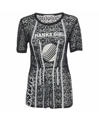 Stella McCartney Women's Sheer Lace Short-Sleeve Top