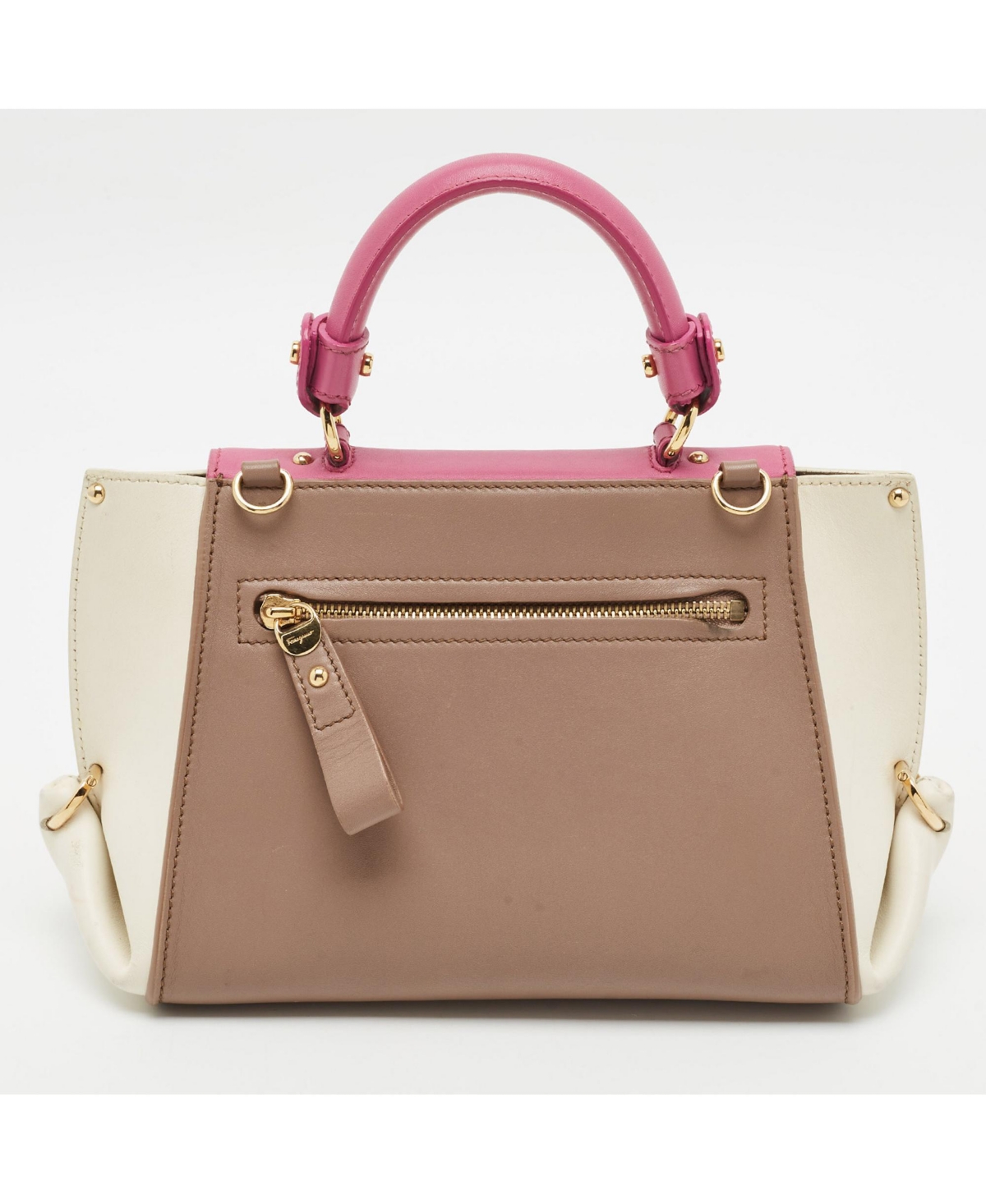 Pre-Owned Salvatore Ferragamo Women's Sofia Small Tricolor Leather Top Handle Bag