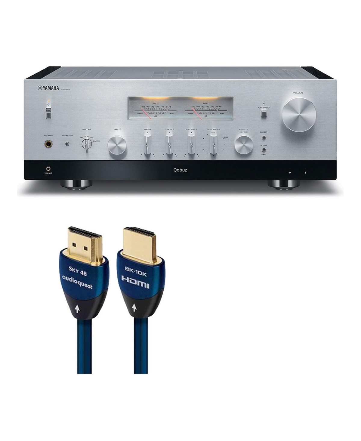 Yamaha R-N2000A 2-Channel Hi-Fi Network Receiver Bundle - Silver