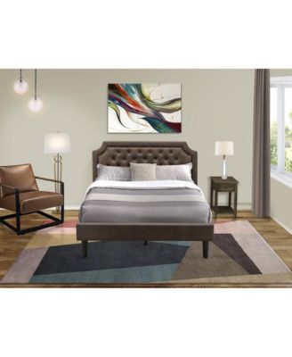 GB25Q-1DE07 2-Piece Platform Queen Bed Set with Bed and 1 Distressed Jacobean Nightstand