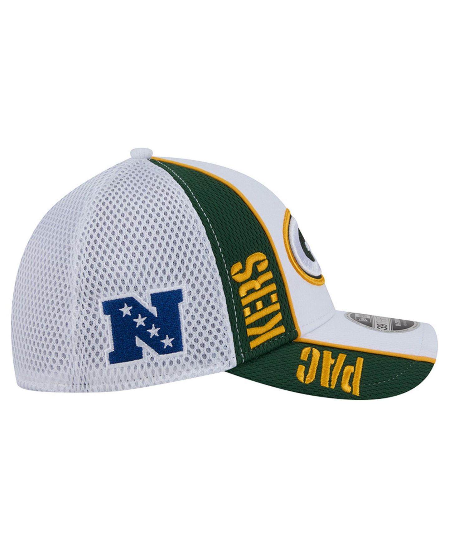 Мужская кепка New Era White/ Green Bay Packers Dash 39THIRTY Flex Hat — фото 3
