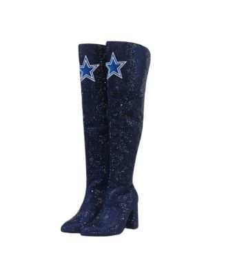 Women's Navy Dallas Cowboys Team Color Crystal Over-The-Knee Boots