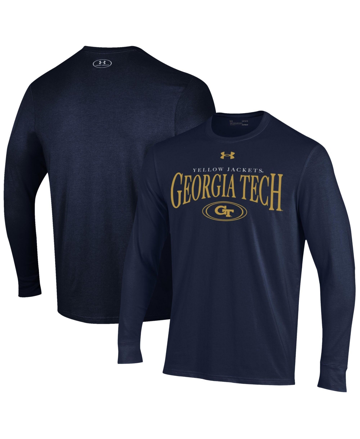 Under Armour Men's Georgia Tech Yellow Jackets Screen Print Graphics Long Sleeve T-Shirt
