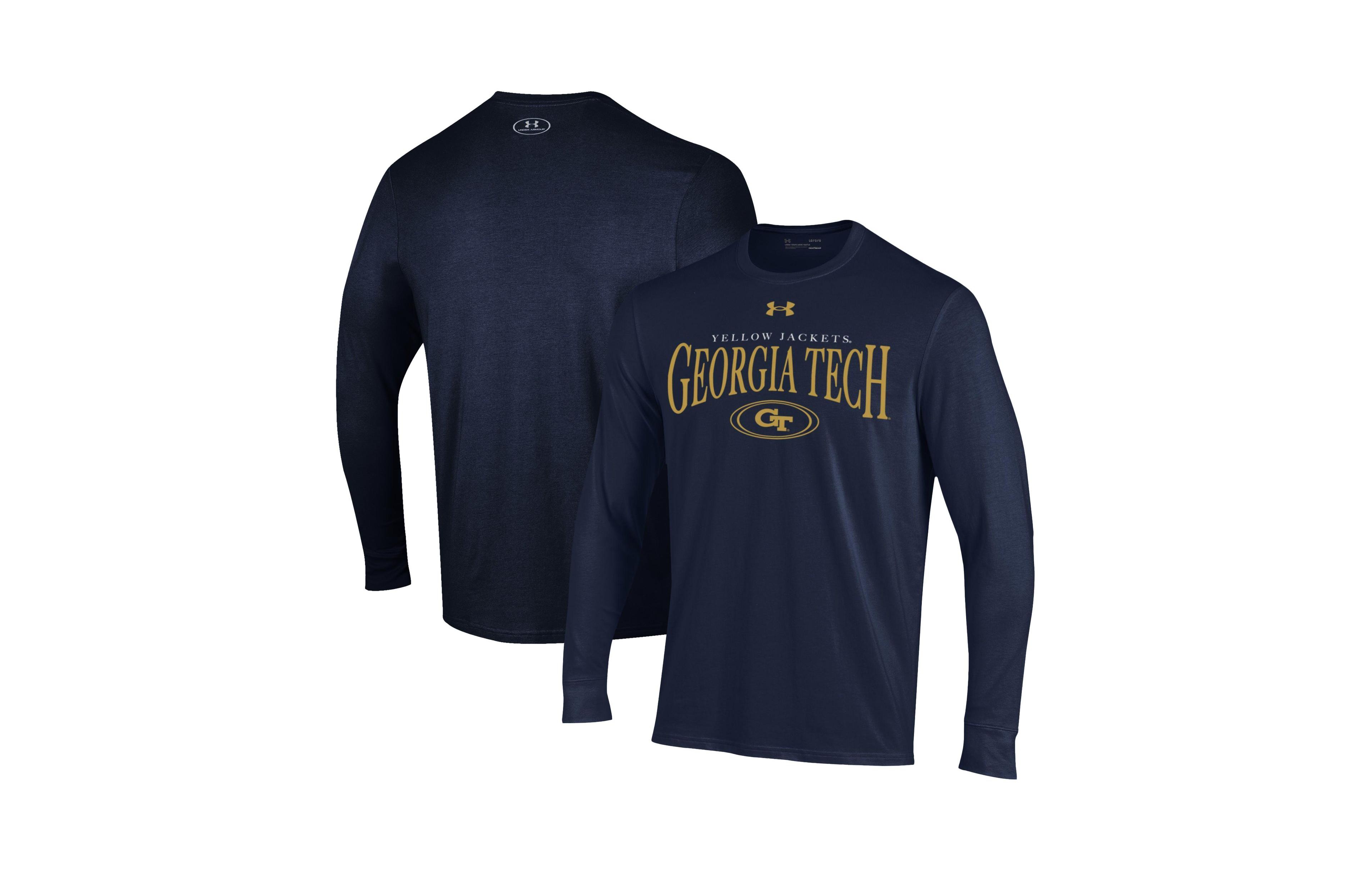 Under Armour Men's Georgia Tech Yellow Jackets Screen Print Graphics Long Sleeve T-Shirt