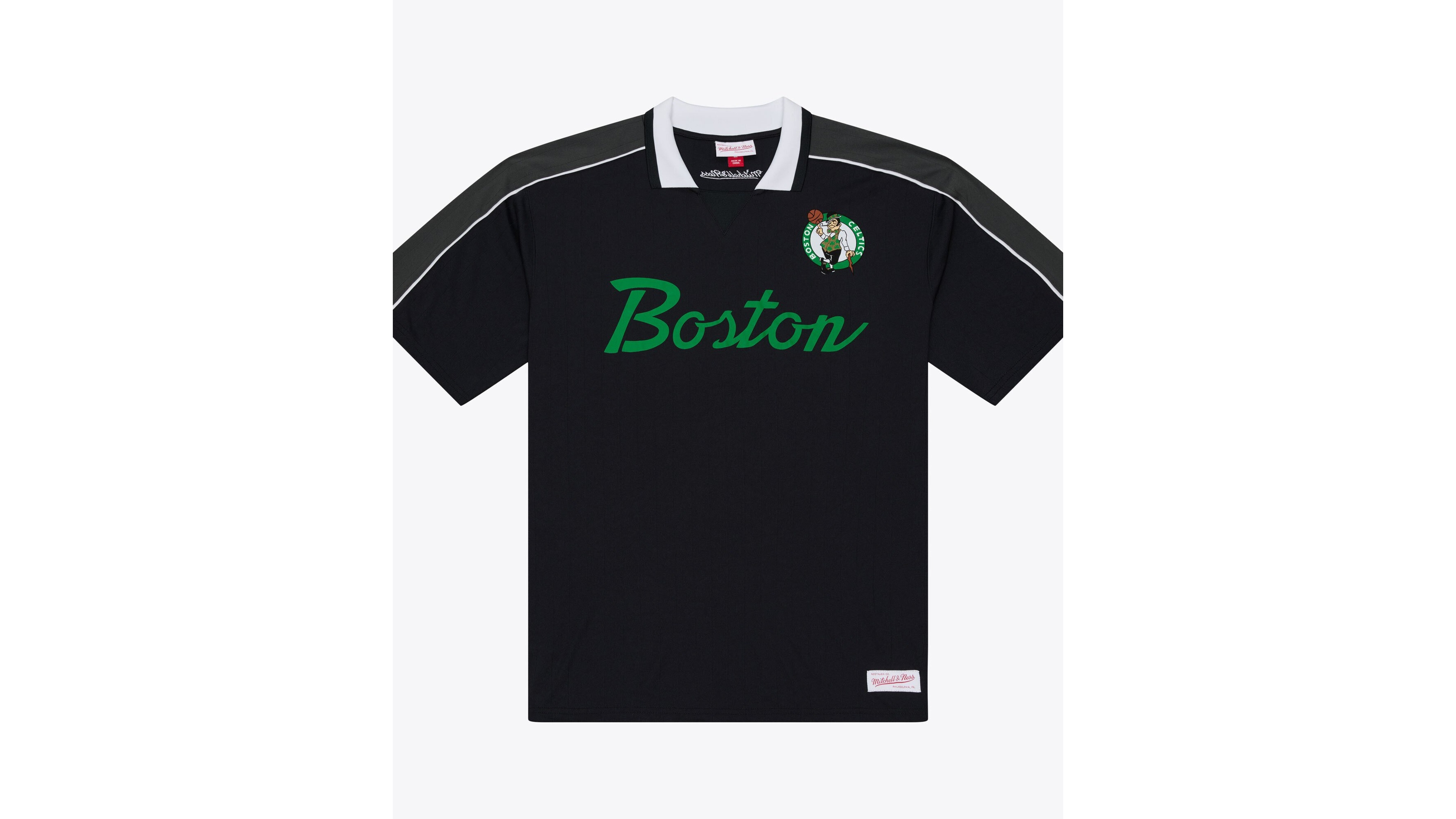 Mitchell & Ness Men's Black Boston Celtics Polo Shirt