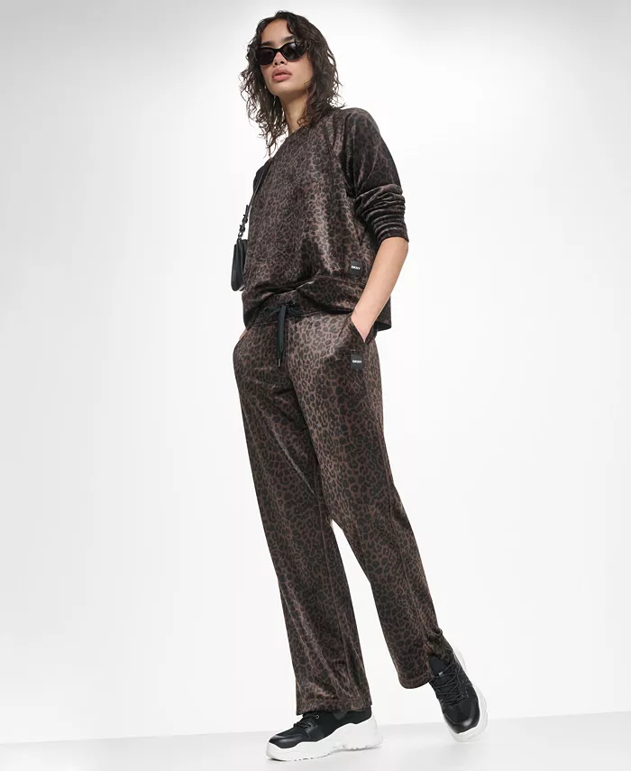 Women's Leopard-Print Super-Soft Velour Raglan Pullover Top - thumbnail 8