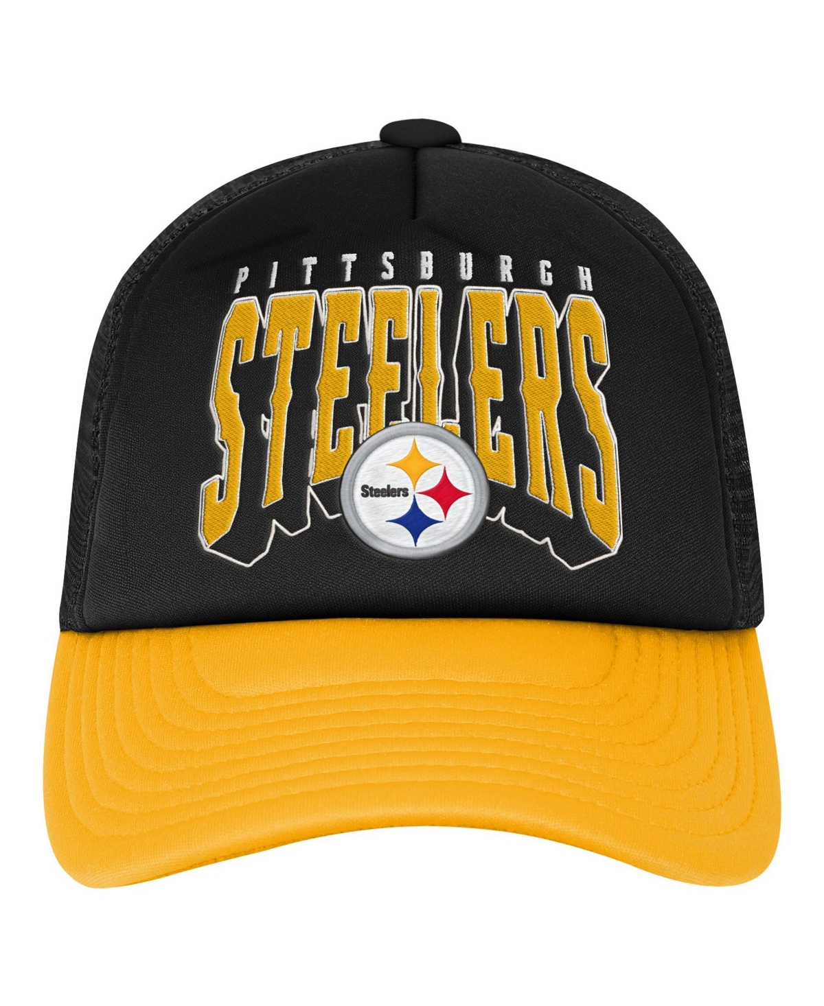 Outerstuff Big Boys' and Girls' Pittsburgh Steelers Handoff Foam Mesh Panels Trucker Hat