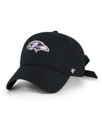 Women's Black Baltimore Ravens Bow Back Clean Up Adjustable Hat