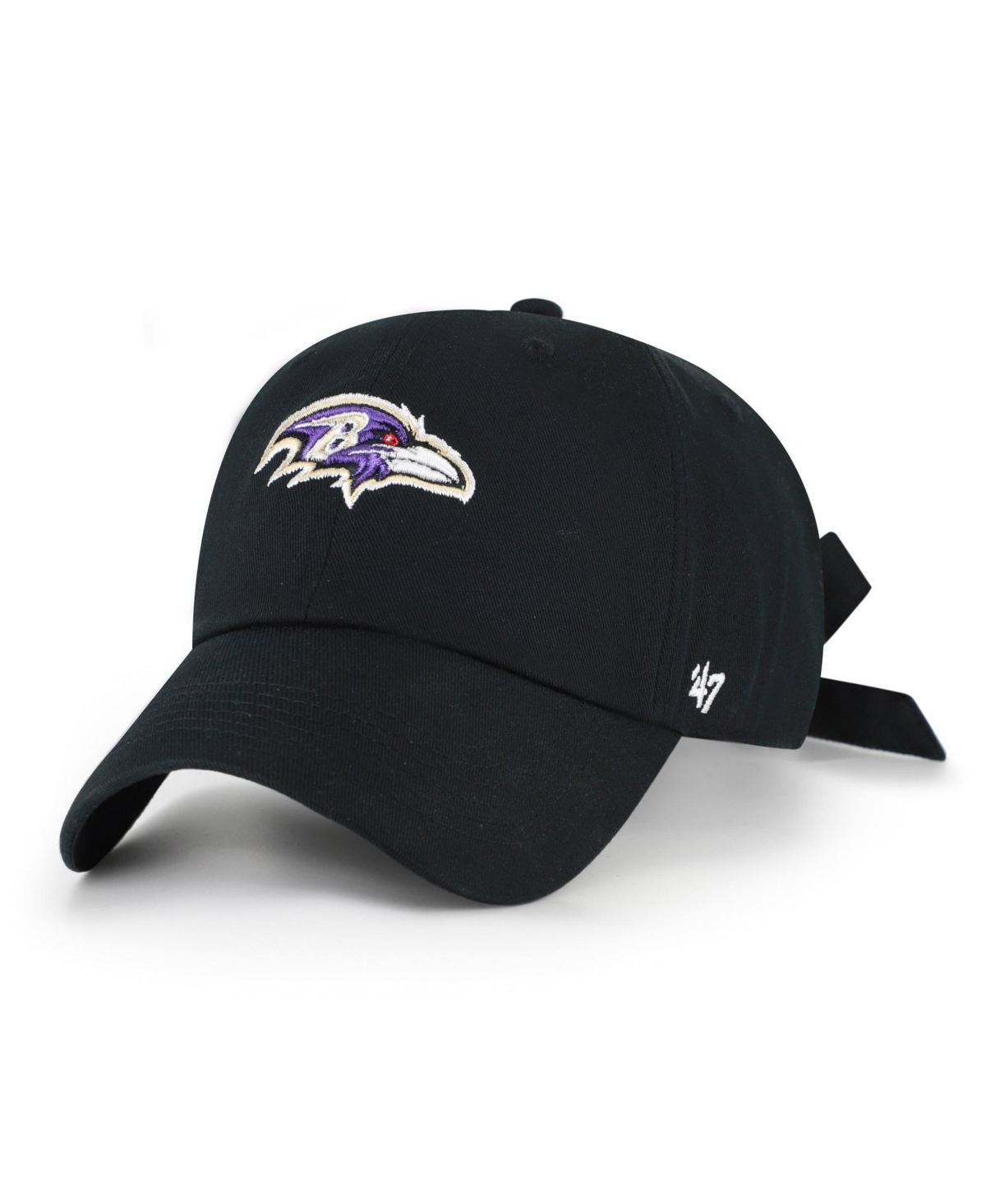 '47 Brand Women's Black Baltimore Ravens Bow Back Clean Up Adjustable Hat - Black