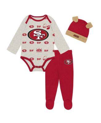 Baby Boys' San Francisco 49ers Huddles Giggles Long-Sleeve Creeper, Pants and Hat, 3-Piece Set