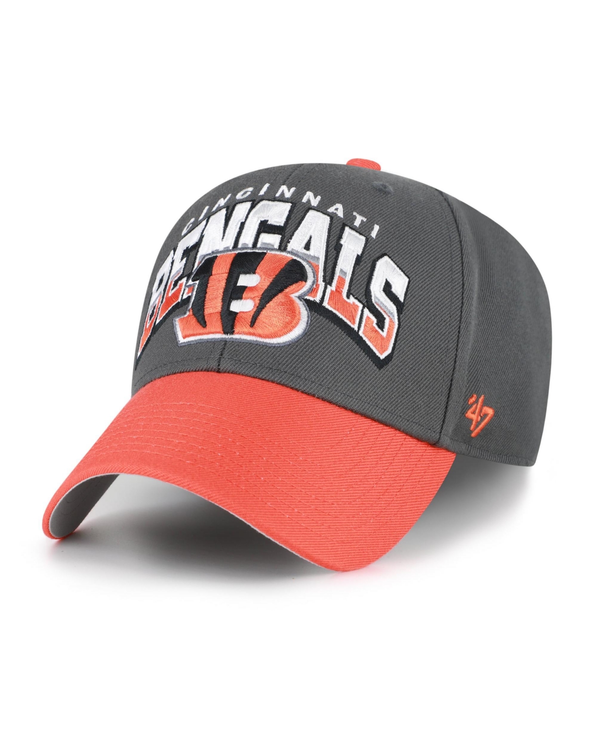 '47 Brand Men's Charcoal Cincinnati Bengals Split Block Mvp Adjustable Hat