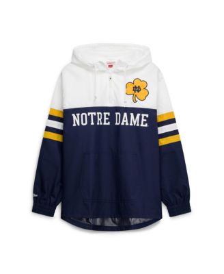 Men's Navy Notre Dame Fighting Irish Head Coach Lightweight Anorak Half-Zip Windbreaker Jacket