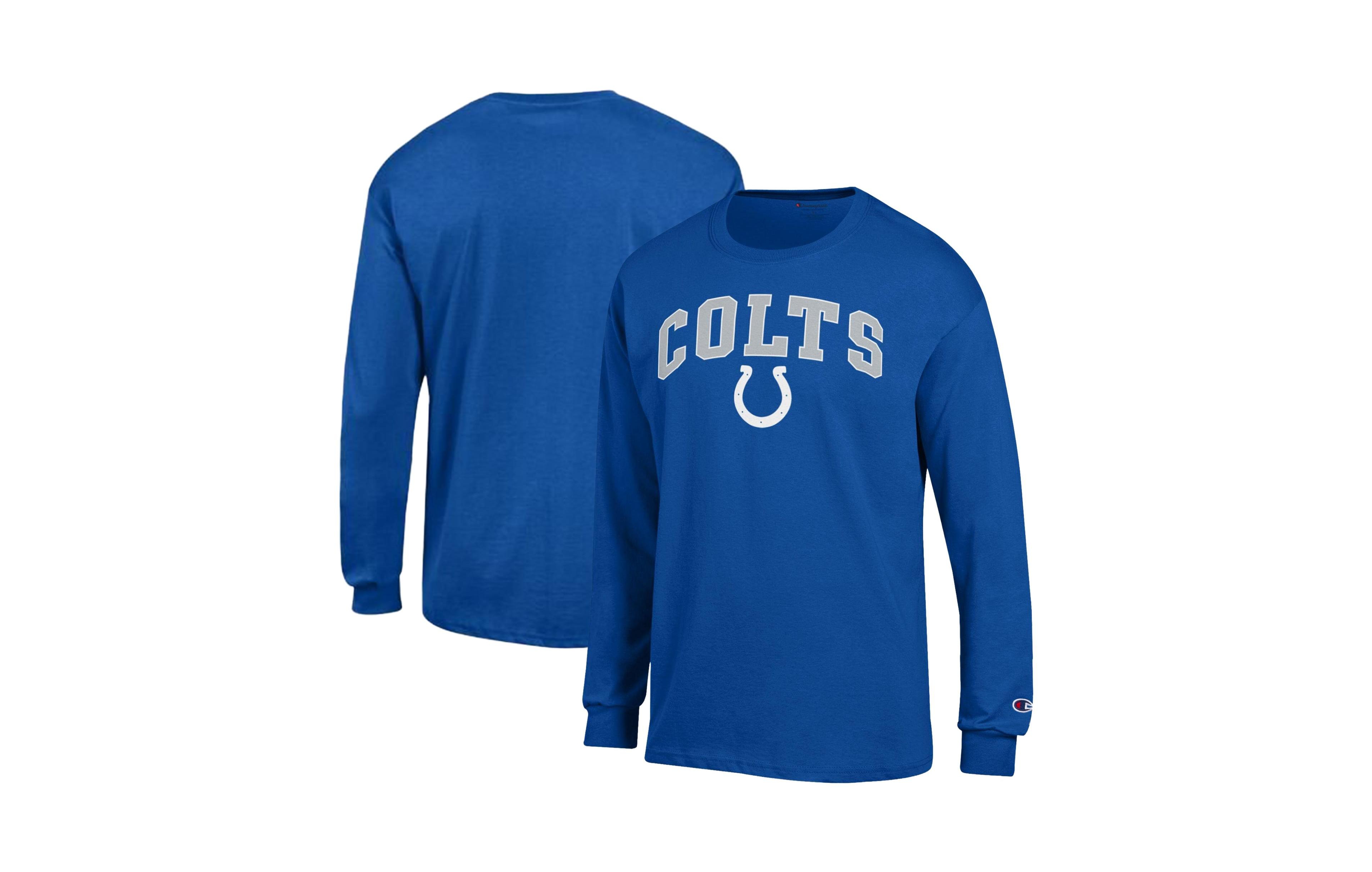 Champion Men's Indianapolis Colts Long Sleeve Crew Neck T-Shirt