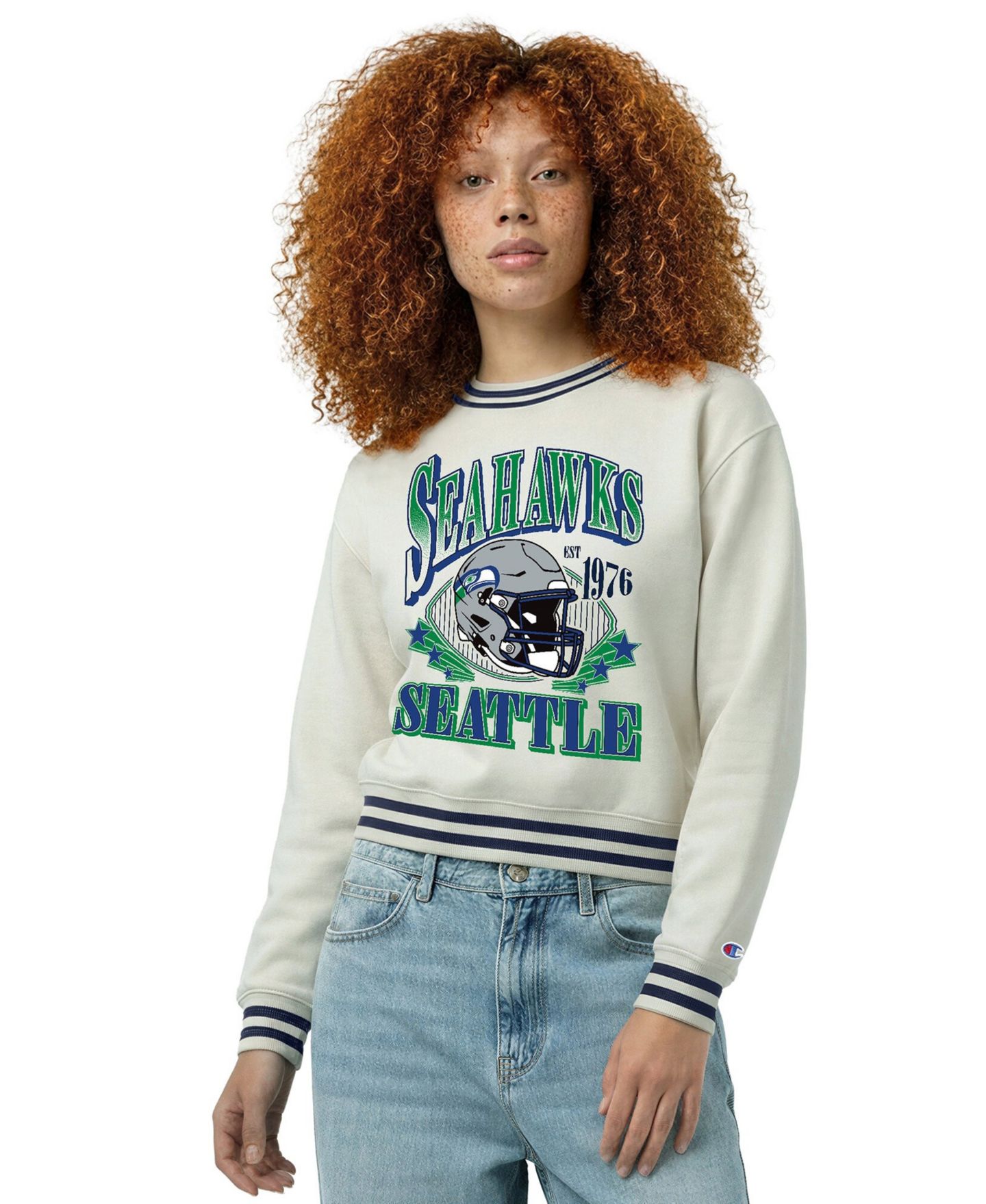 Женская толстовка Champion Seattle Seahawks Reverse Weave Crewneck — фото 7