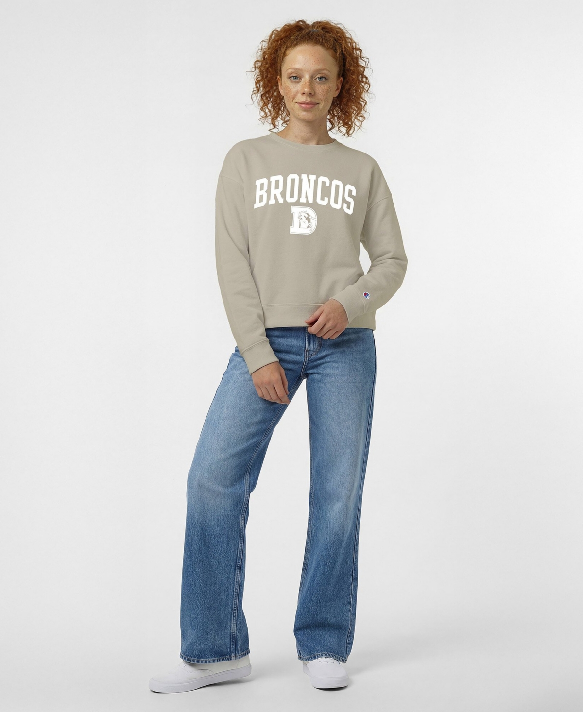 Champion Women's Denver Broncos Dropped-Shoulder Crewneck Sweatshirt