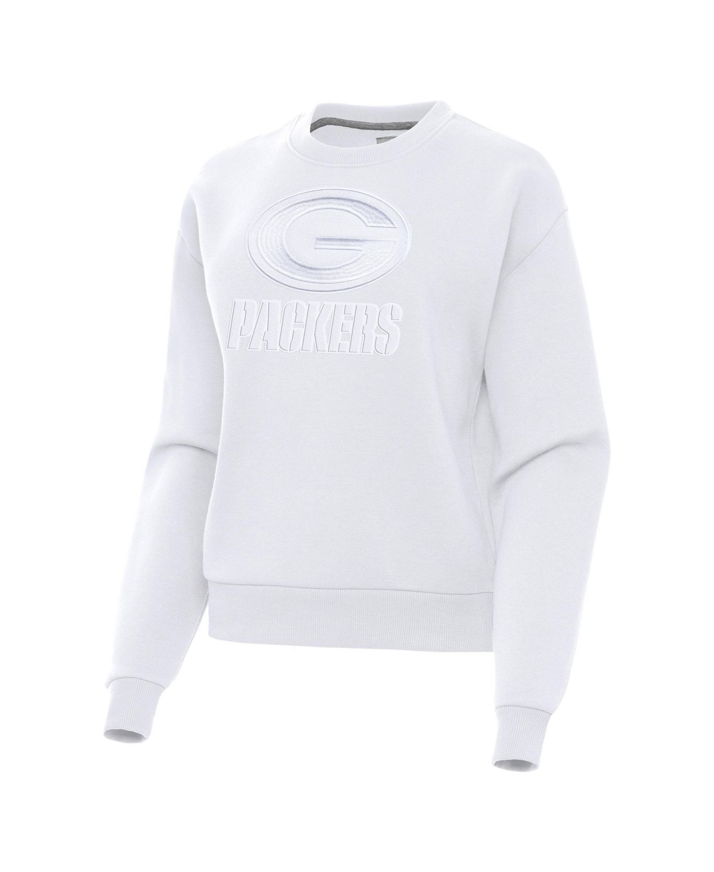 Женская толстовка Antigua Green Bay Packers Victory Pullover Dropped-Shoulder Brushed-Back Fleece — фото 3
