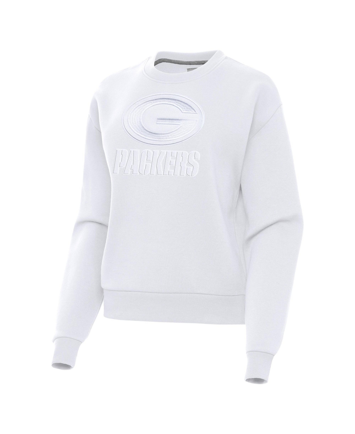Antigua Women's Green Bay Packers Victory Pullover Dropped-Shoulder Brushed-Back Fleece Sweatshirt