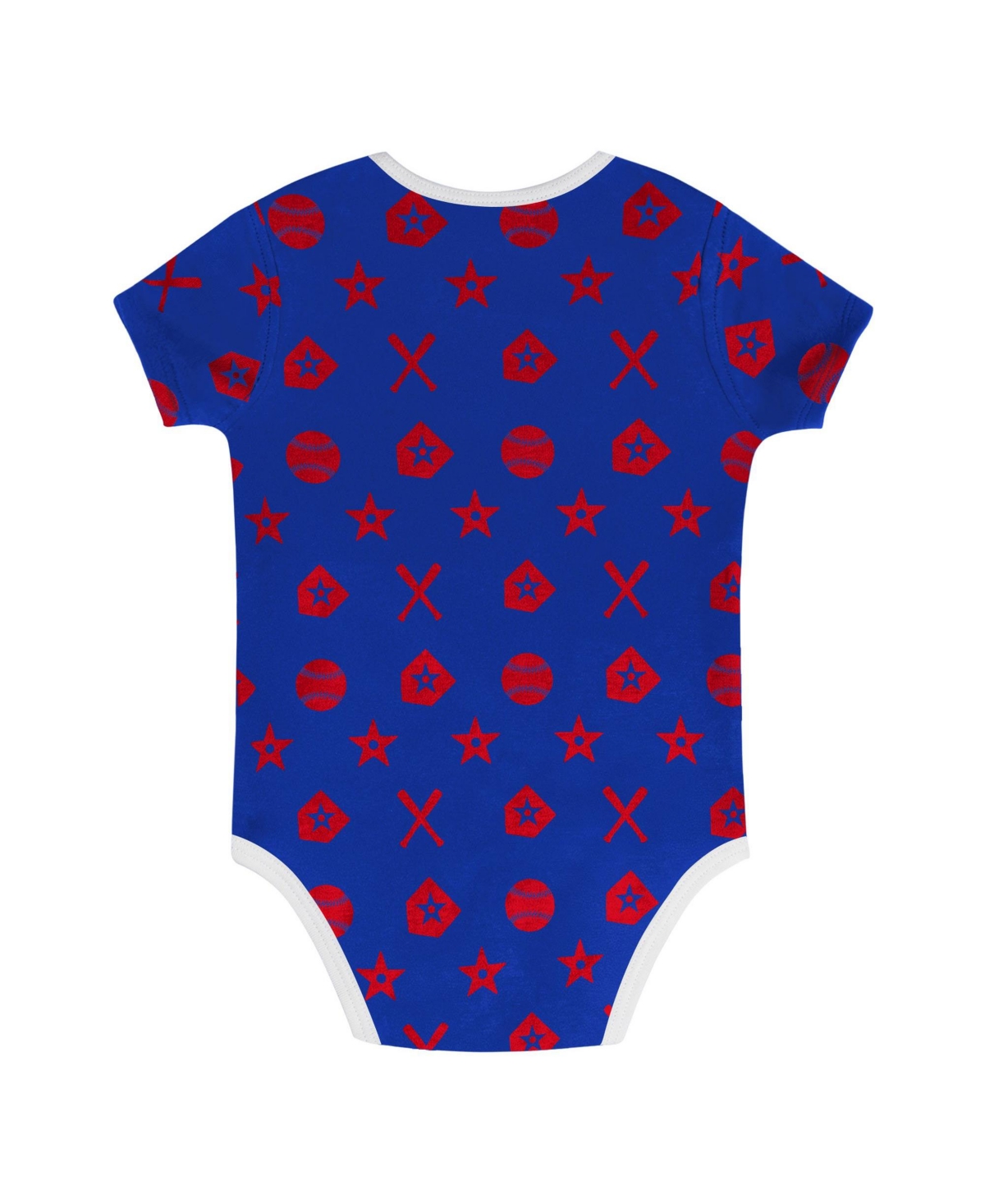 Outerstuff Baby Boys' and Girls' Chicago Cubs On Deck Short-Sleeve Screen Print Bodysuit Shorts Set