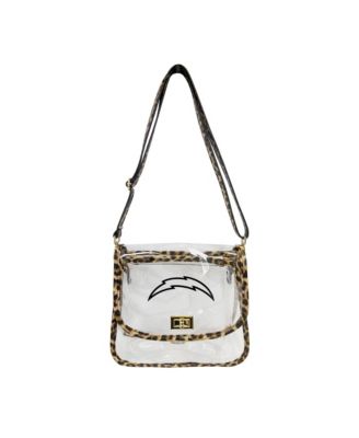 Los Angeles Chargers Clear Leopard-Print Trim Crossbody Purse
