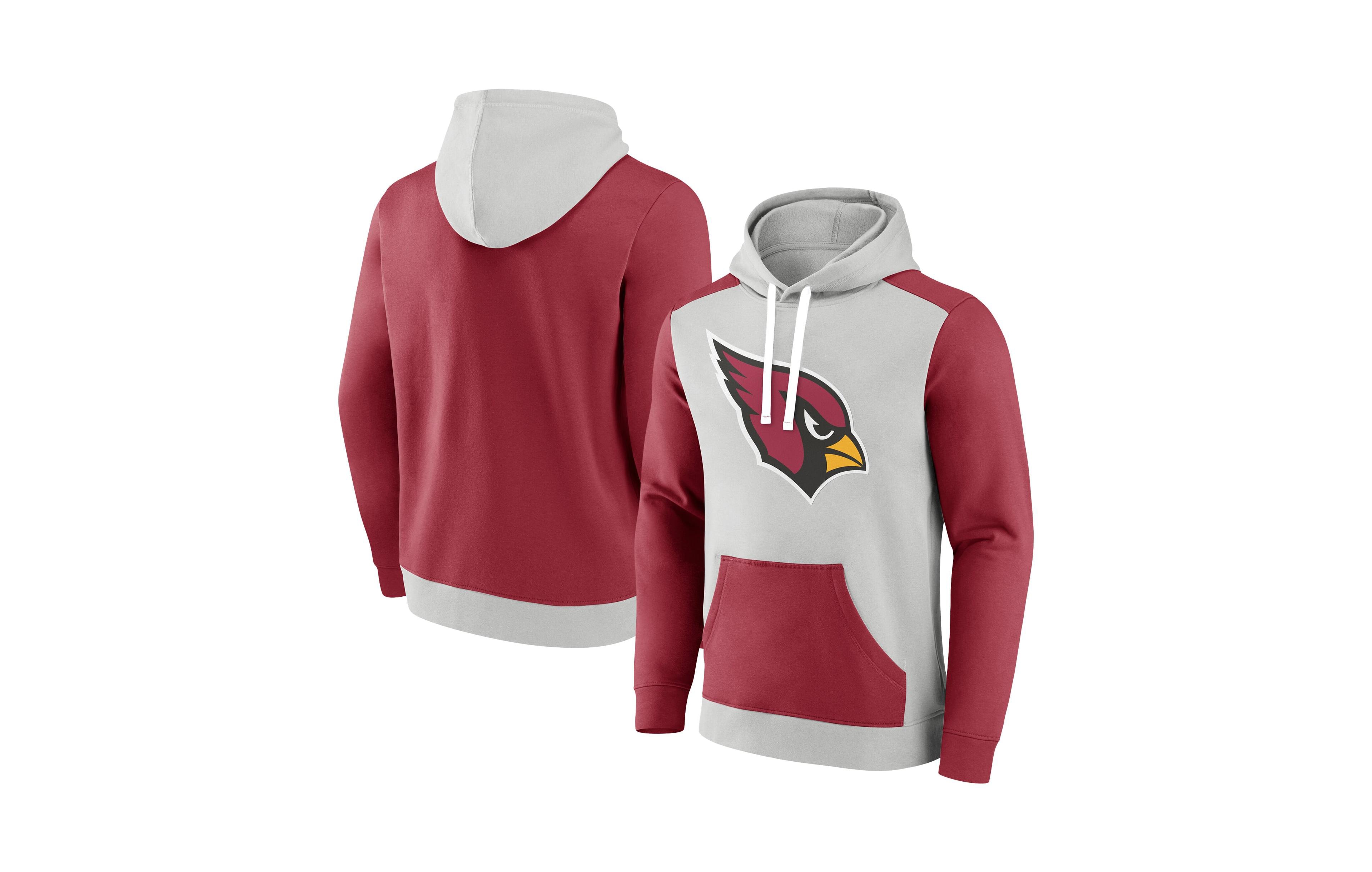 Fanatics Men's Arizona Cardinals Arctic Screen-Print Color-Block Hoodie