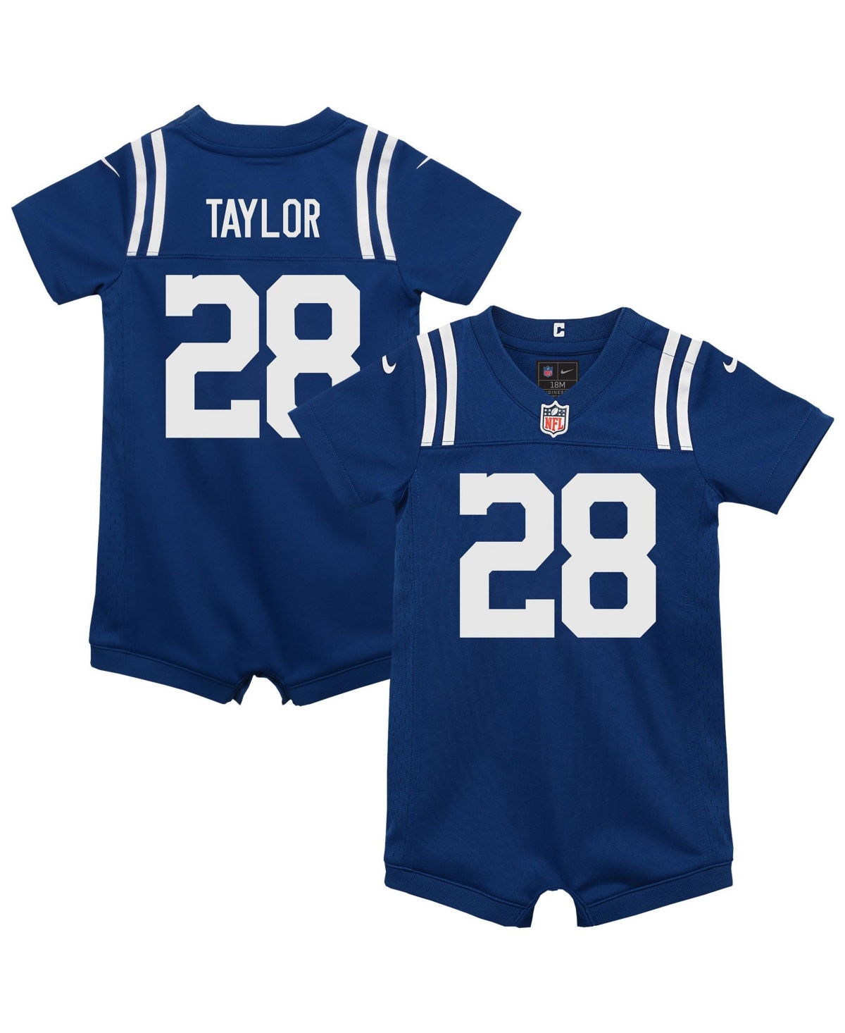 Nike Baby Boys and Girls Indianapolis Colts Jonathan Taylor Short-Sleeve Screen-Print Romper