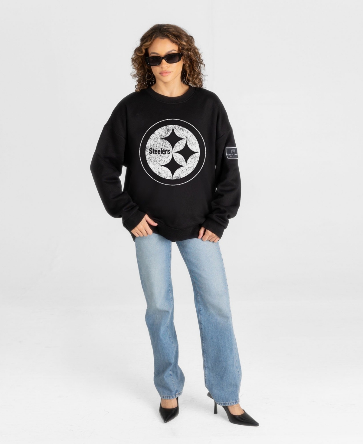 Gameday Couture Women's Pittsburgh Steelers Bold Move Oversized Graphic Dropped-Shoulder Sweatshirt