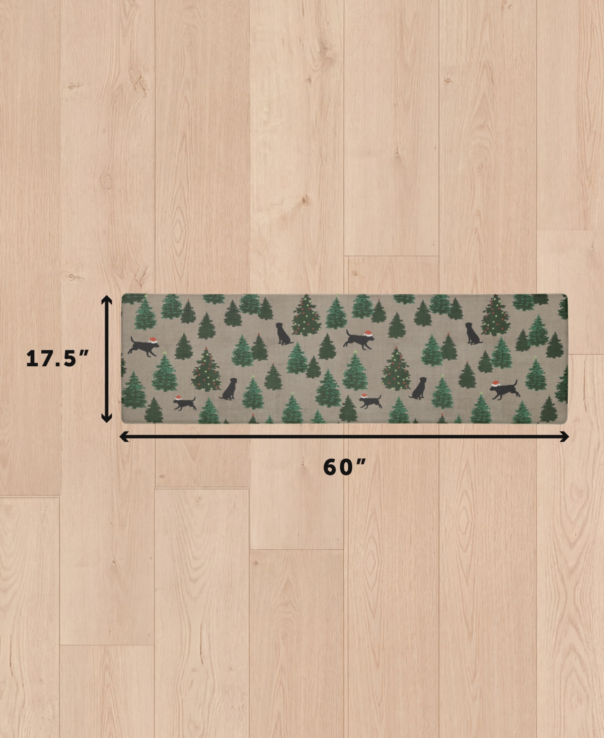 Eddie Bauer Dogs and Christmas Trees Non-Slip Kitchen Mat